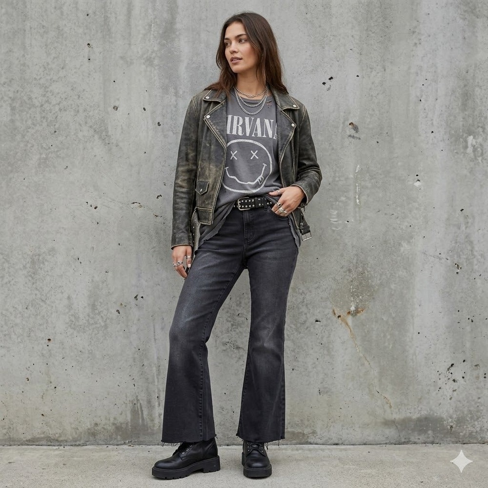 Sonoma‎ Flare Jeans Womens 12 Black High Rise Raw Hem Stretch Denim